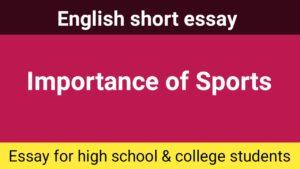 Essay on Importance of Sports