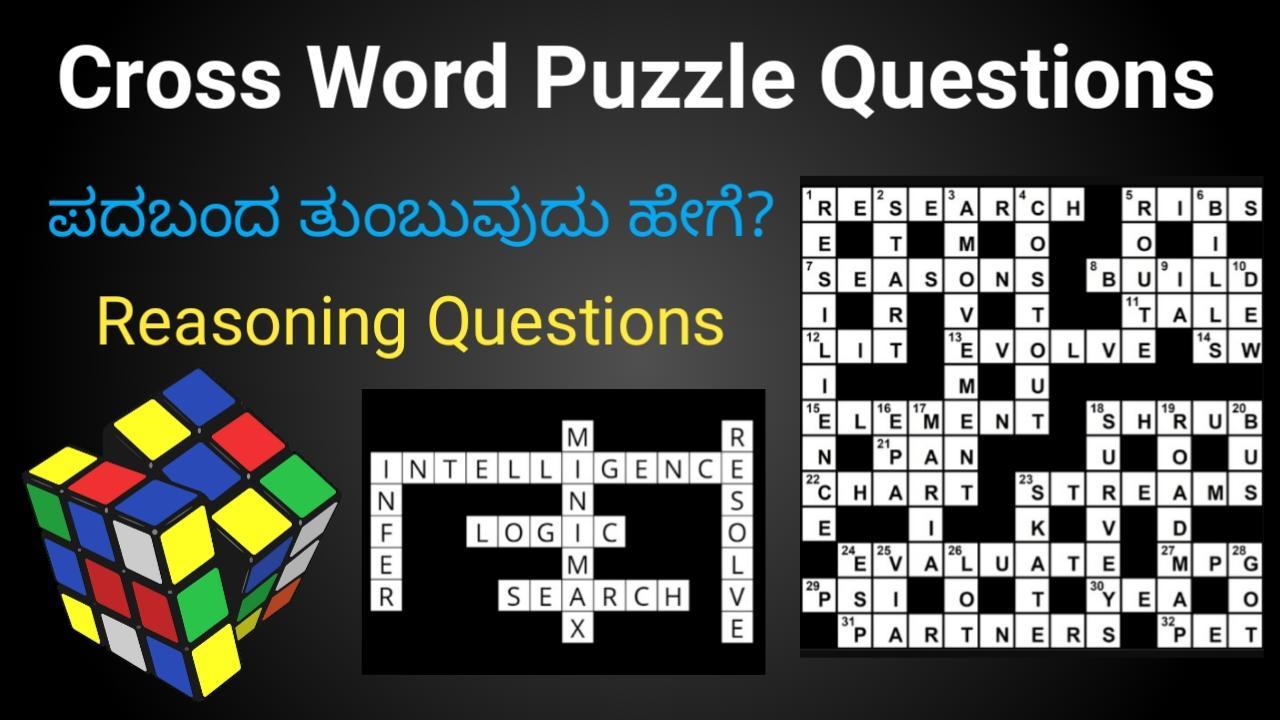 Cross word puzzle questions - Logical reasoning puzzle- Scoring Target