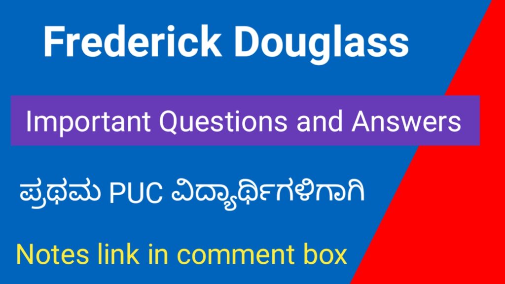 Frederick Douglass question and answer