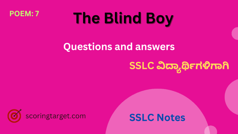 The Blind Boy questions and answers The Blind Boy questions and answers
