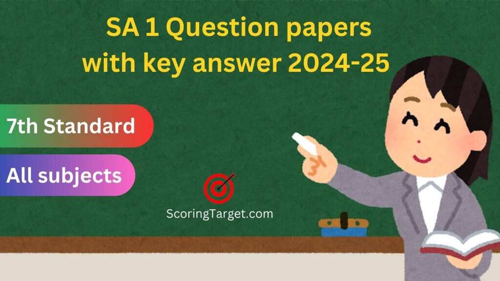 7th class all subject SA 1 Question paper with key answer 2024-25