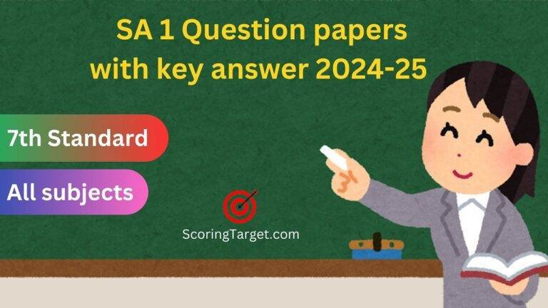 7th class all subject SA 1 Question paper with key answer 2024-25 7th class all subject SA 1 Question paper with key answer 2024-25
