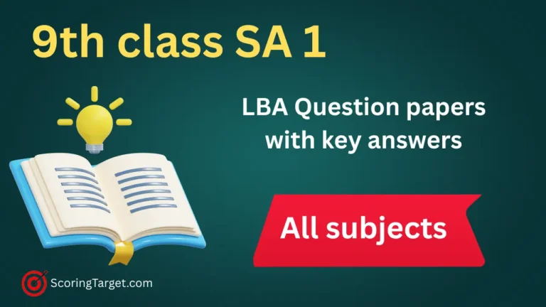 9th SA 1 Question Papers with Key Answer 2025-26