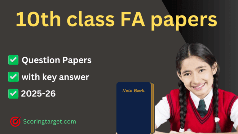 SSLC FA Question papers with key answers 2025-26
